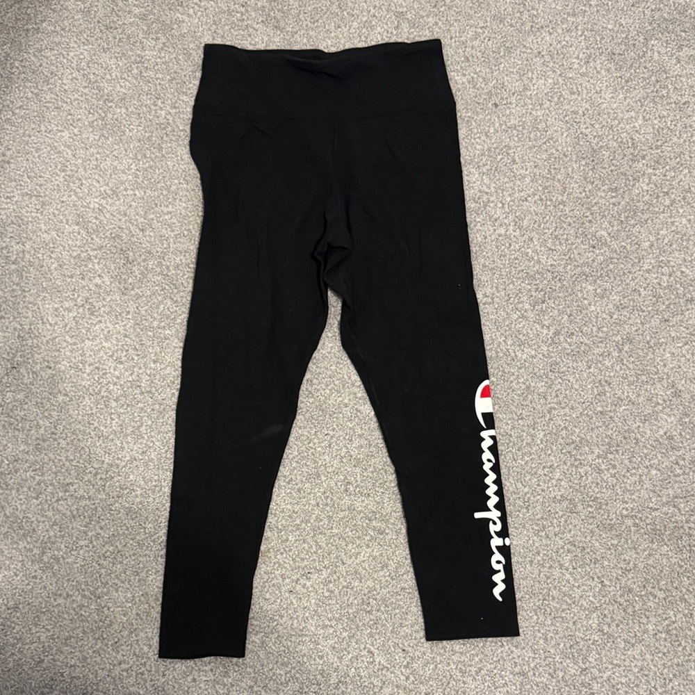 Champion Kids Black Leggings with Logo